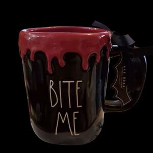 Rae Dunn "Bite Me" Coffe Mug With Dripping Blood New